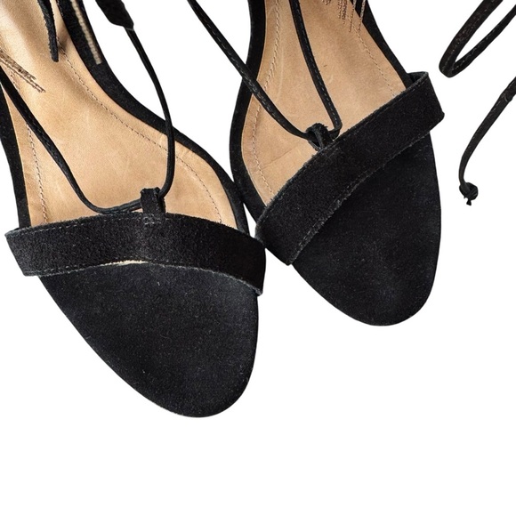 NEW Schutz Fringe Suede Stiletto Sandal Metal and Suede Fringe Black Size 9.5 - Picture 10 of 15